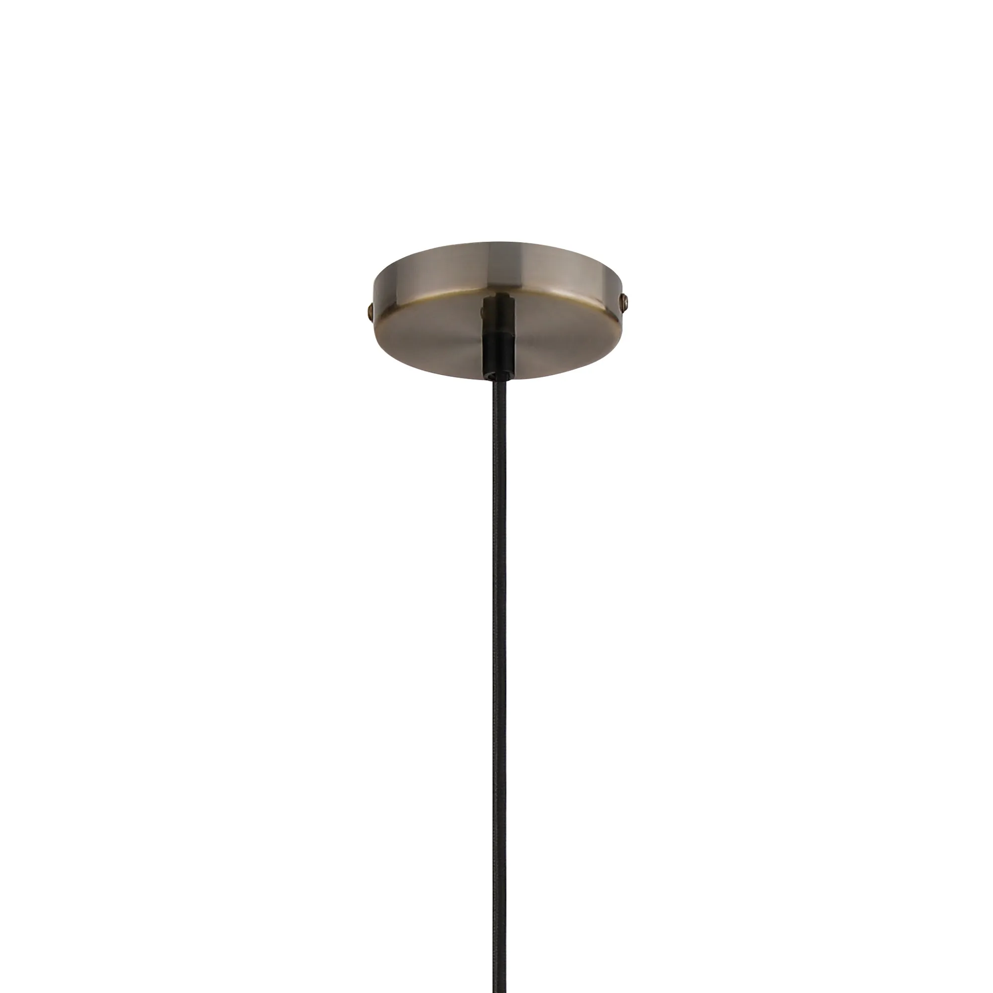 Cawdor Single Pendant, 1 Light E27, Antique Brass/Black/Smoke Wine Glass DK1107  Deco Cawdor